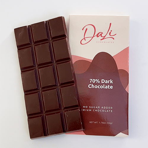 70% Dark Chocolate Bar - Handcrafted Chocolate Bars - DaLi Chocolates